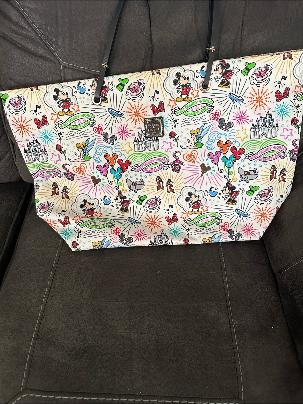 Dooney & Bourke White Multicolor Disney Print Tote